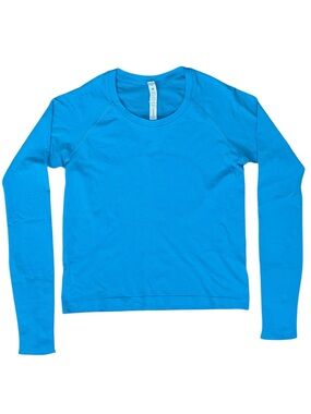 Lululemon Sz 8 Swiftly Tech Long-Sleeve Shirt 2.0 Race Length Blue Athletic Gym.
